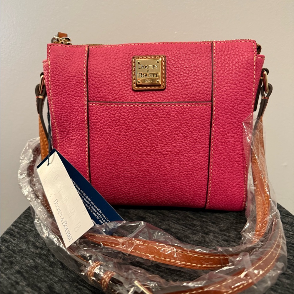 Dooney & Bourke Hot Pink Pebble Grain Lexington Crossbody